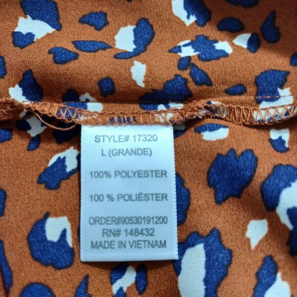 Beecool Tie Front Top Animal Print Cropped Womens Large - Picture 5 of 12